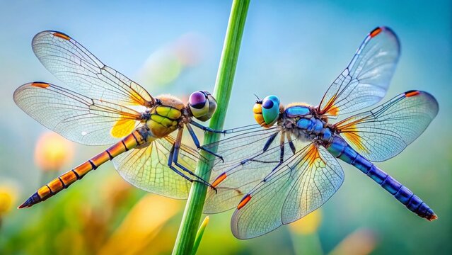Minimalist Dragonfly & Damselfly Photography:  Anotogaster sieboldii & Orthetrum sabina