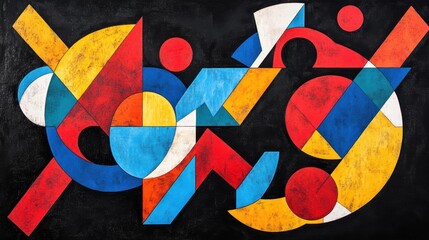 Fototapeta premium abstract geometric composition in vibrant colors
