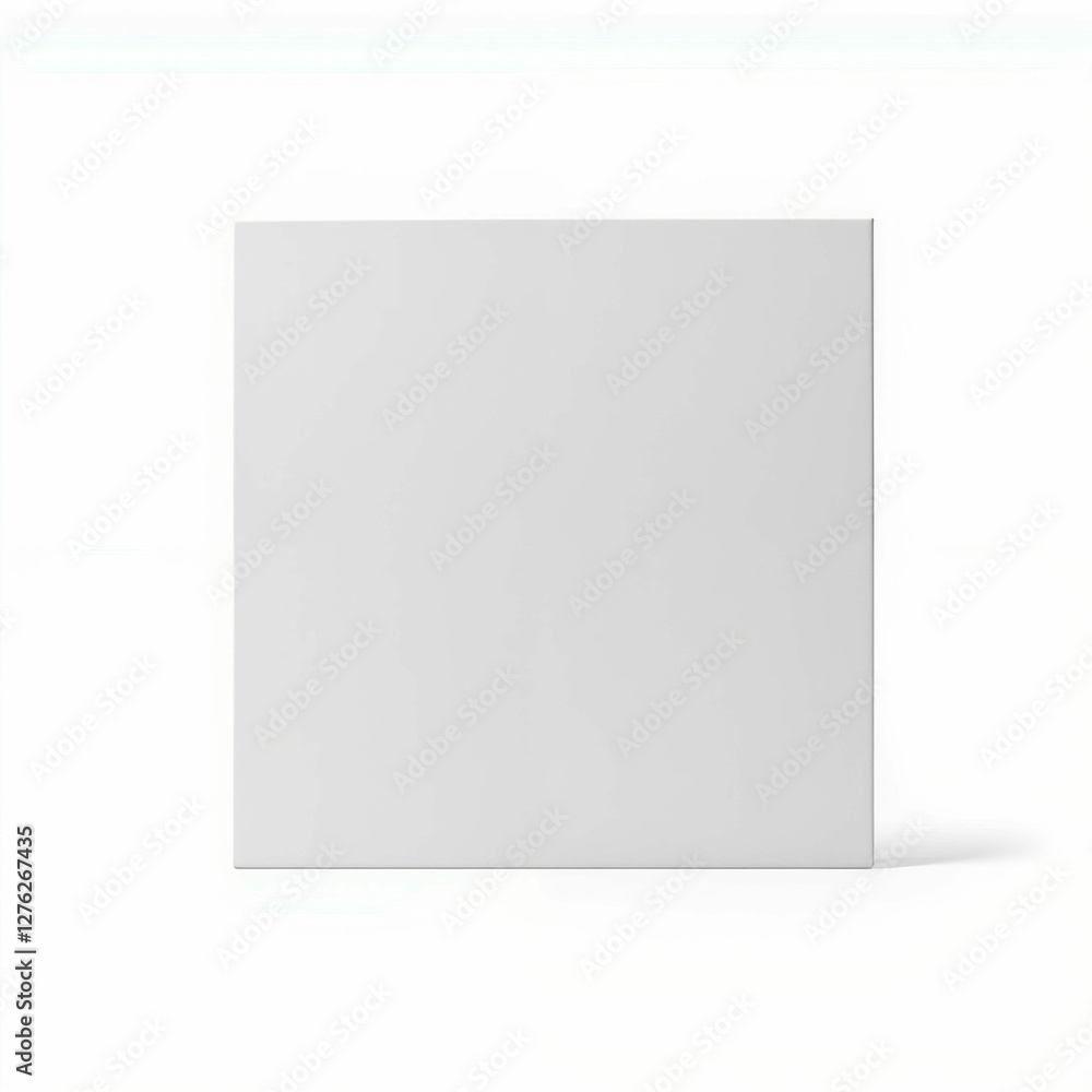 Aufkleber pristine square block simplicity in subtle shades of white for graphic designs and mockups
