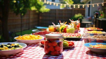 checkered birthday table