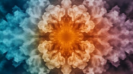 Abstract Symmetrical Design With Swirling Clouds