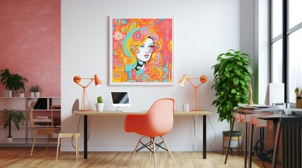 vibrant poster in office
