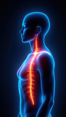 VNS - Vagus Nerve Stimulation visualized as colorful overlay on a human figure.