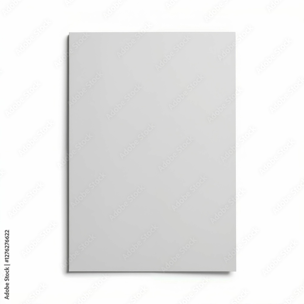 Poster grey minimalist sheet paper mockup for graphic design and print layout presentations isolated on whi
