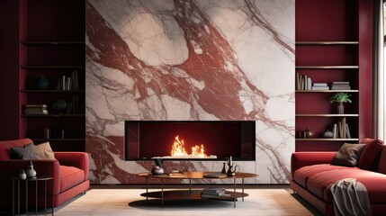 focal marble red