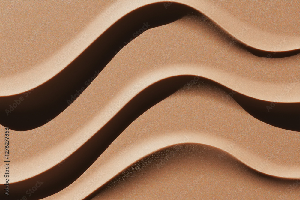 Poster geometric curves: the photograph showcases a minimalist design, where soft waves undulate across the