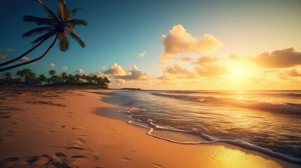 beach palm trees ocean