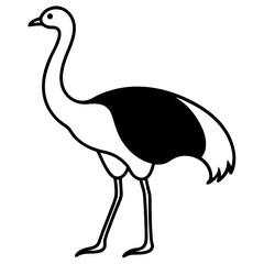 Ostrich Silhouette Vector Ideal for Branding & Nature Art.