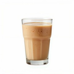 Frothy Glass of Coffee Beverage Indulgence Liquid Delight Refreshing Drink on a White Surface