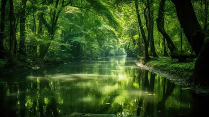 Obraz premium foliage green water color