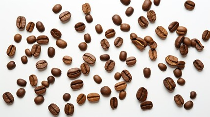 Naklejka premium brown scattered coffee beans