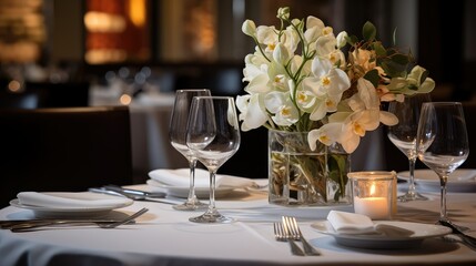 flowers restuarant table