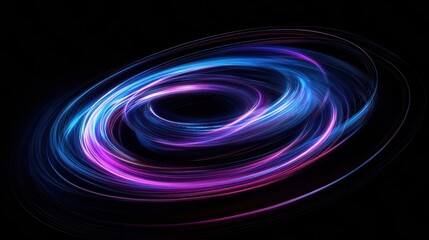 Abstract Elliptical Light Streams in Vivid Blue and Magenta Against a Dark Background Artistic Style