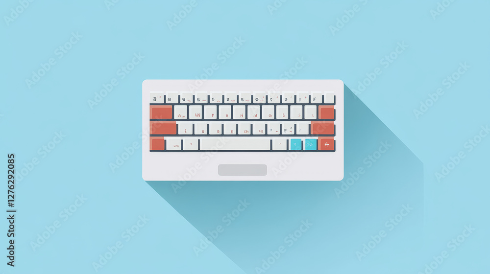 Aufkleber computer keyboard vector flat icon.