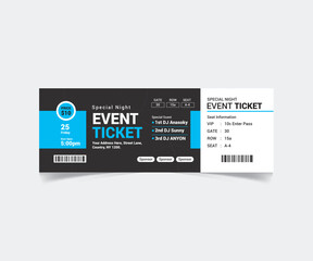 Event Ticket Template Design vector file