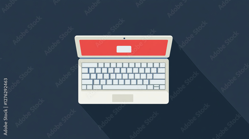 Poster computer keyboard vector flat icon.