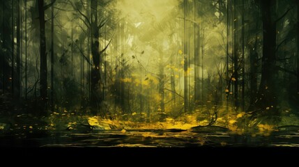 Obraz premium leaves yellow and green abstract background