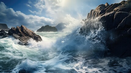 Obraz premium coastle rock in water