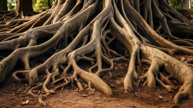 gnarled tree root system