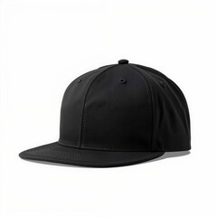 Fototapeta premium Sleek and Simple Black Baseball Cap Headwear Accessory for Sports Fashion and Everyday Style Headgear