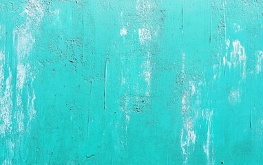Fototapeta premium Weathered Turquoise Surface Background Texture with White Patches and Subtle Imperfections Design Element