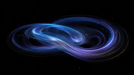 Abstract Light Trails Swirl on Dark Backdrop Mysterious Glowing Illumination Artful Graphic Design