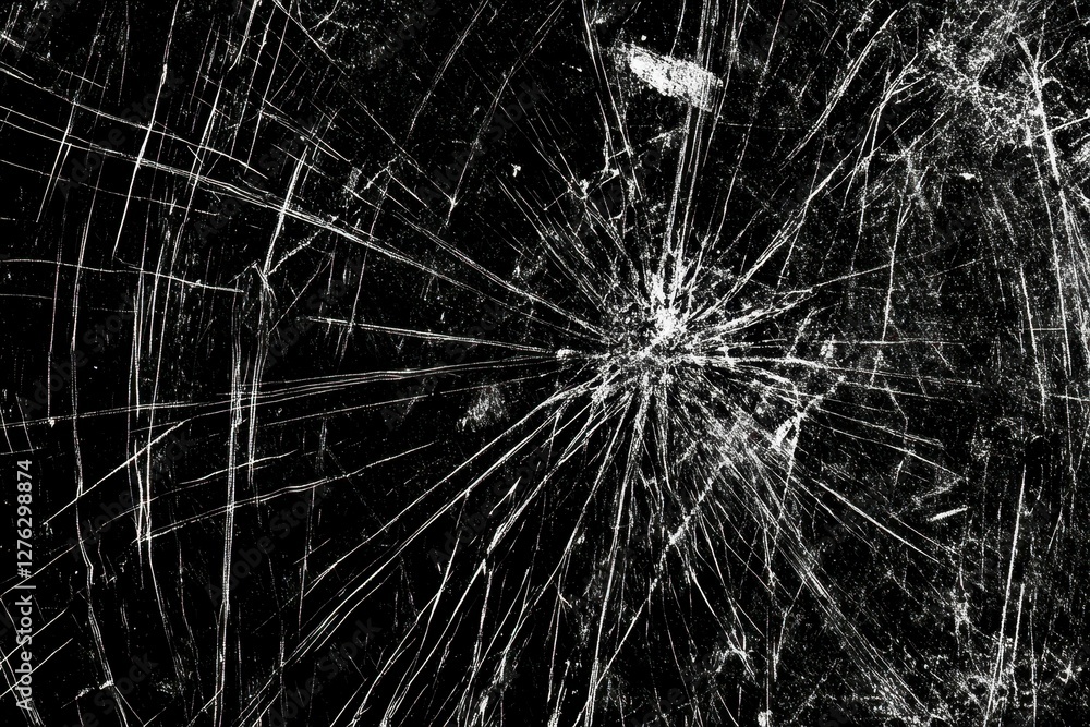 Aufkleber fractured illusions distorted reality abstract concept representation of broken dreams shattered gla