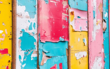 Weathered Wall with Vibrant Paint Layers and Textural Decay Urban Art Close Up Backdrop