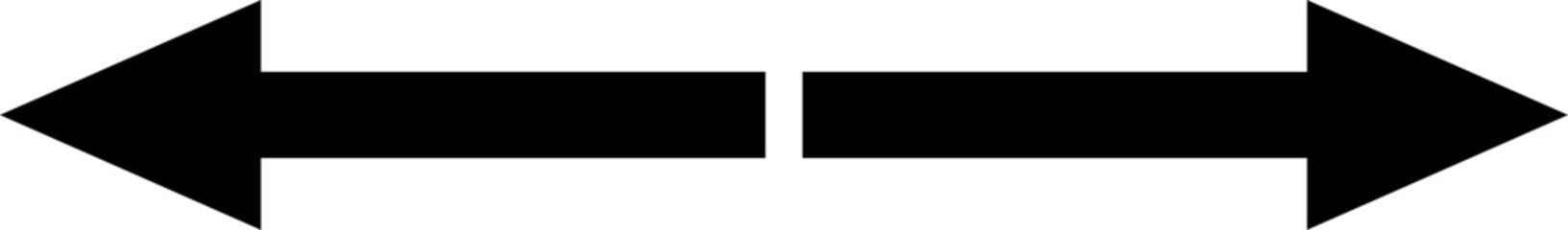 Left and right arrow, pointer, cursor in opposite direction. Intersection, navigation, forward-backward arrow element. Vector illustration