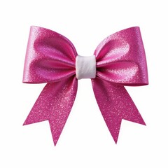 Naklejka premium Shimmering Rose Ribbon Bow Festive Gift Embellishment Decorative Celebration Ornament Wrapping Decoration