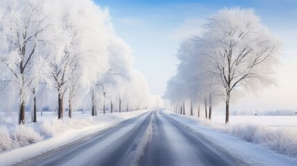 scenic winter road trip