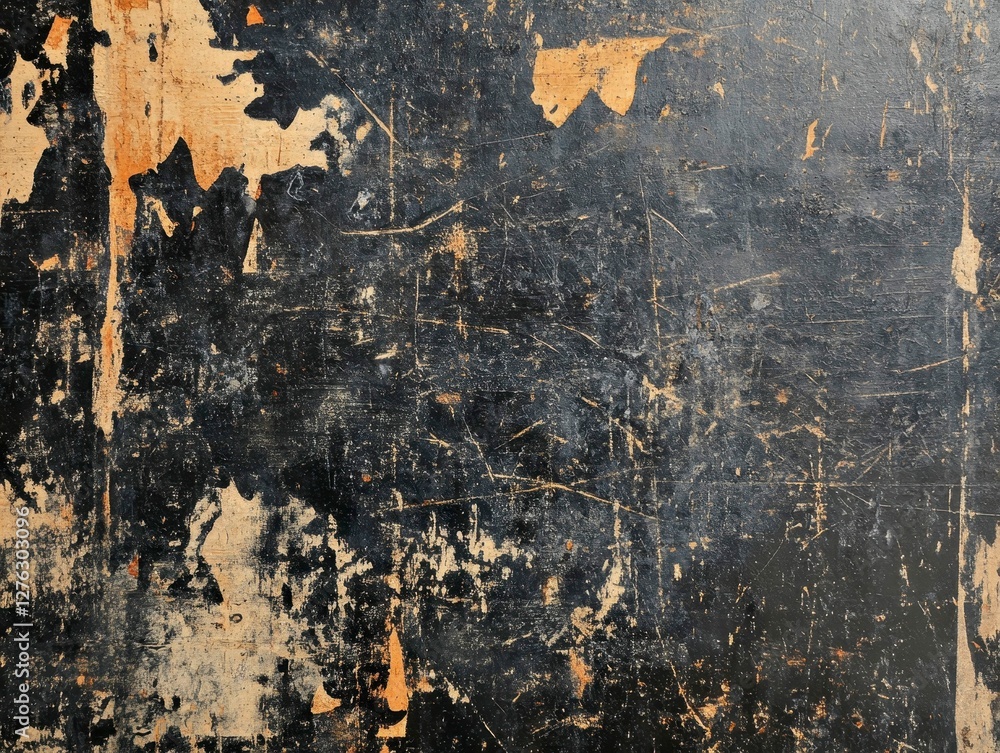 Poster dark aged surface with peeling paint layers grunge effect distressed abstract rough backdrop texture
