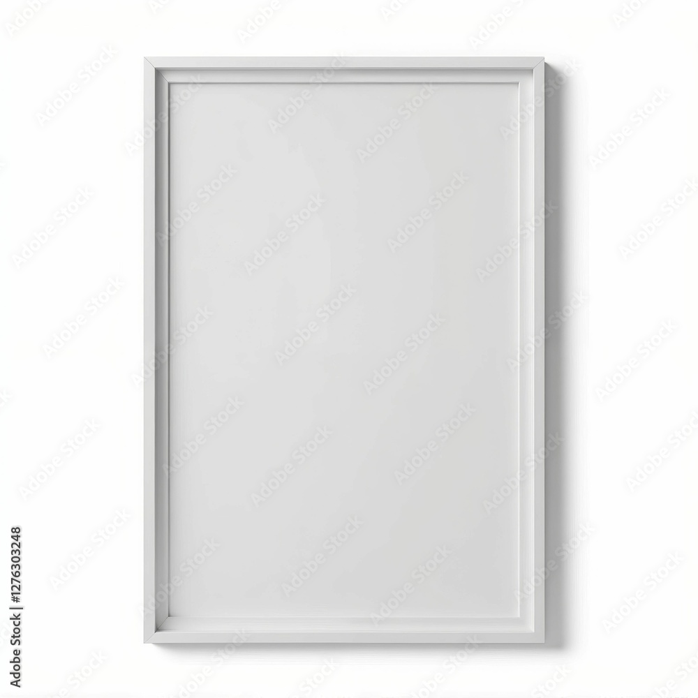 Poster clean white frame for displaying artwork or photography presentation mockup simple and minimalist st