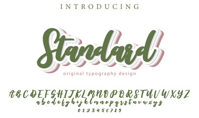 Standard Font Stylish brush painted an uppercase vector letters, alphabet, typeface