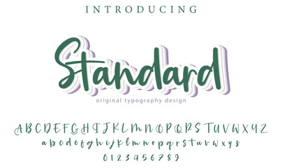 Standard Font Stylish brush painted an uppercase vector letters, alphabet, typeface