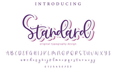 Standard Font Stylish brush painted an uppercase vector letters, alphabet, typeface