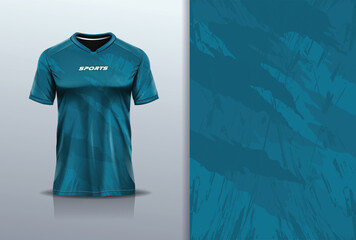 Modern Athletic Jersey Mockup, A dynamic t-shirt mockup featuring an abstract grunge texture, designed for football, soccer, racing, esports, and running in a sleek green color