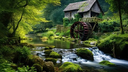 idyllic water mill