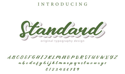 Standard Font Stylish brush painted an uppercase vector letters, alphabet, typeface