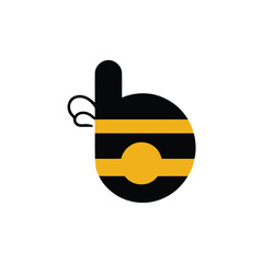Bee Logo with Letter 'B' Creative Design Vector illustration.