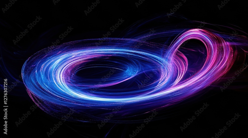 Poster dynamic illumination a vortex of colored light trails against a dark backdrop abstract display