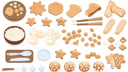Gingerbread Making Process Vector Illustration