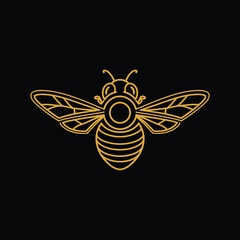 Bee Logo with Letter 'B' Creative Design Vector illustration.