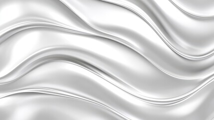Obraz premium Elegant and serene white silk fabric with smooth flowing waves and texture