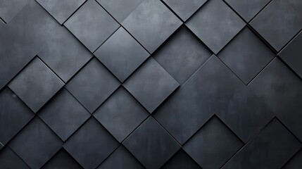 Abstract dark geometric pattern with overlapping black square tiles