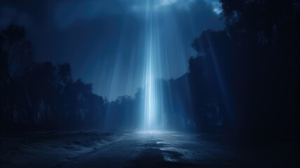 ethereal blue light beam