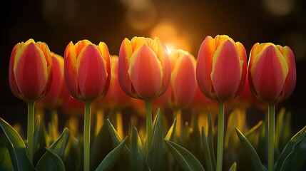 red and yellow tulips