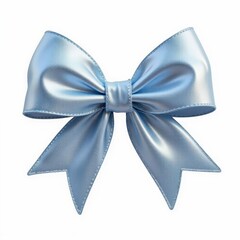 Elegant Powder Blue Ribbon Bow Festive Decoration for Celebratory Occasions and Decorative Purposes