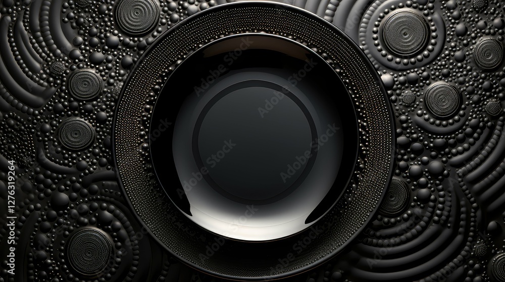 Poster finish black circle pattern