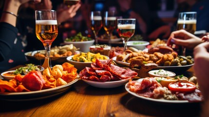 meats tapas and beer